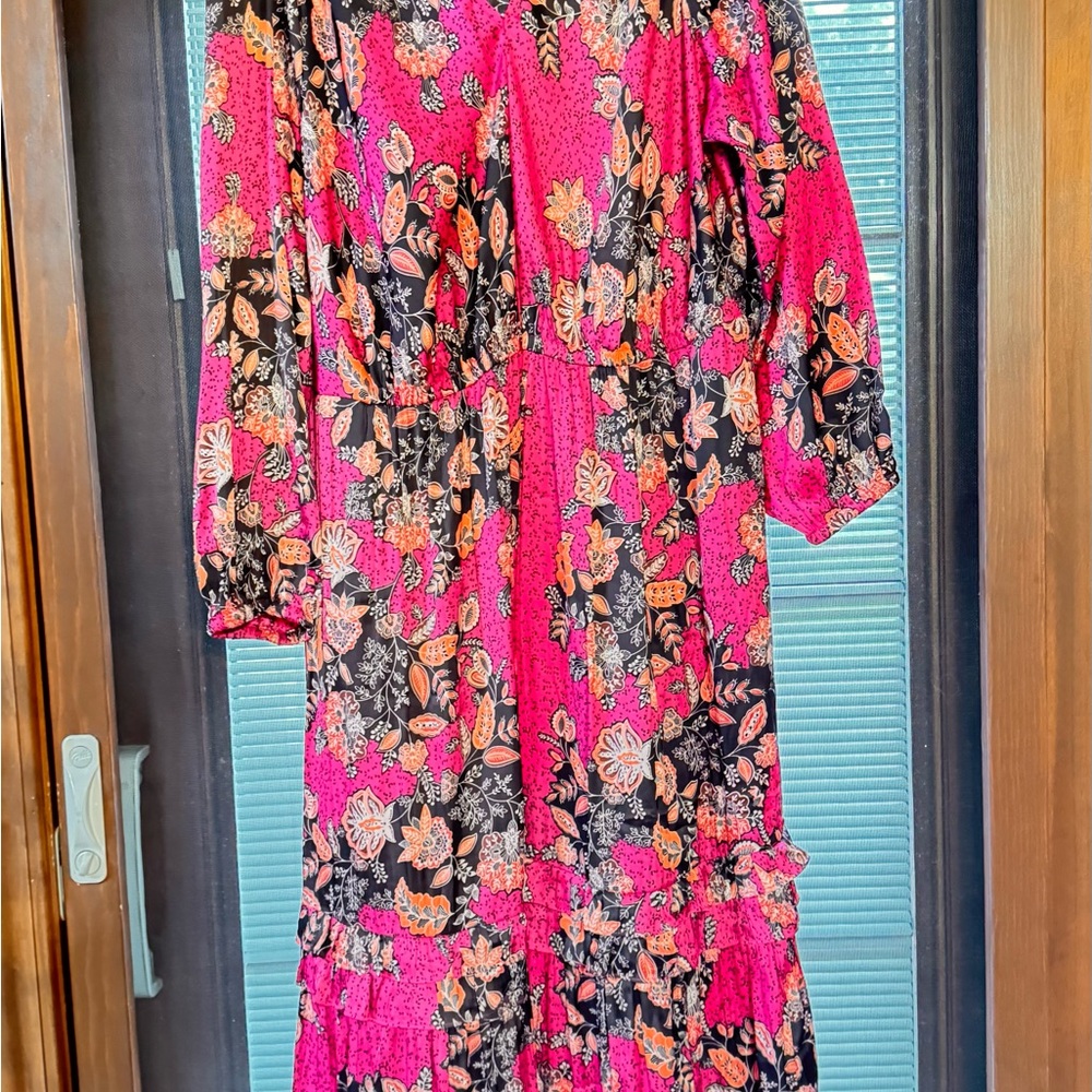 Lane Bryant Pink and Black Floral Dress